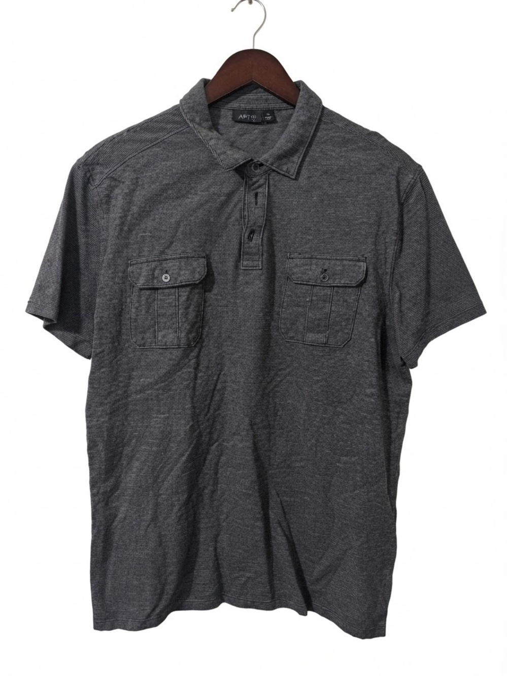 Apt. 9 Men's Gray Short Sleeve Polo Shirt Size XL Double Pocket Casual Golf